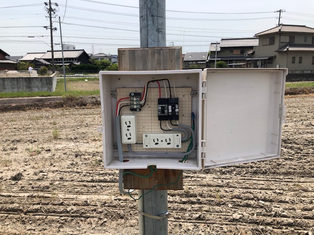 名古屋市港区　臨時電源コンセントの設置、及び臨時電灯申請の電気設備工事
